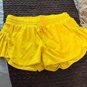 Yellow Women's Athletic Shorts